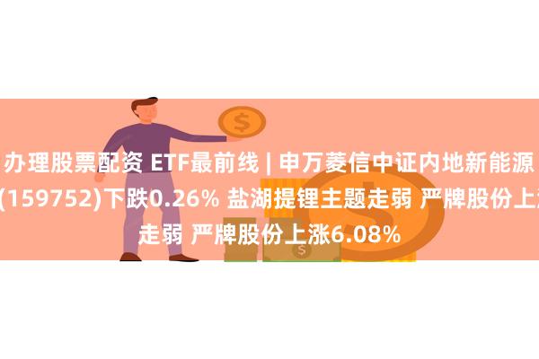 办理股票配资 ETF最前线 | 申万菱信中证内地新能源主题ETF(159752)下跌0.26% 盐湖提锂主题走弱 严牌股份上涨6.08%